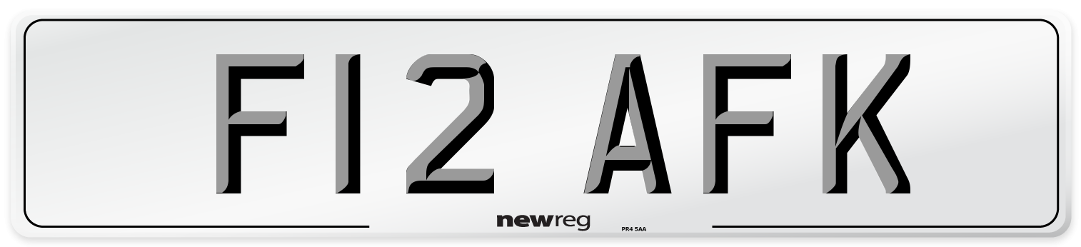 F12 AFK Number Plate from New Reg
